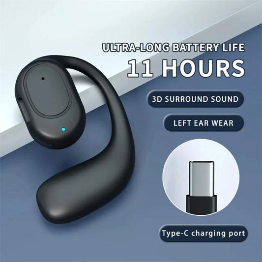 Ansoff wireless Bluetooth headphones with microphone, bone conduction design, noise-canceling earphones for driving and handsfree calls
