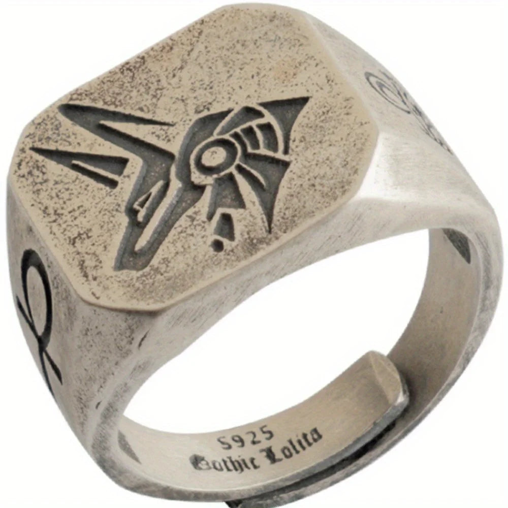 2024 Unique Punk Fashion Personality Retro Style Three-dimensional Ring European Pattern Artificial Ring Jewelry Wholesale