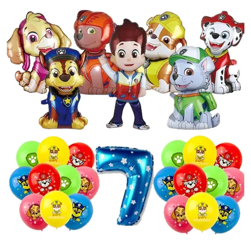 Paw Patrol Birthday Decoration Party Supplies Set Balloons Backdrop Plate Cup Cake Topper Paw Patrol Stickers Banner Party Favor