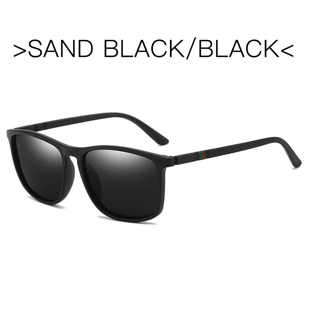 Sports Sunglasses for Men Polarized Comfortable Wear Square Sun Glasses Male Light Weight Eyewear Accessory with Origina UV400 - Acros