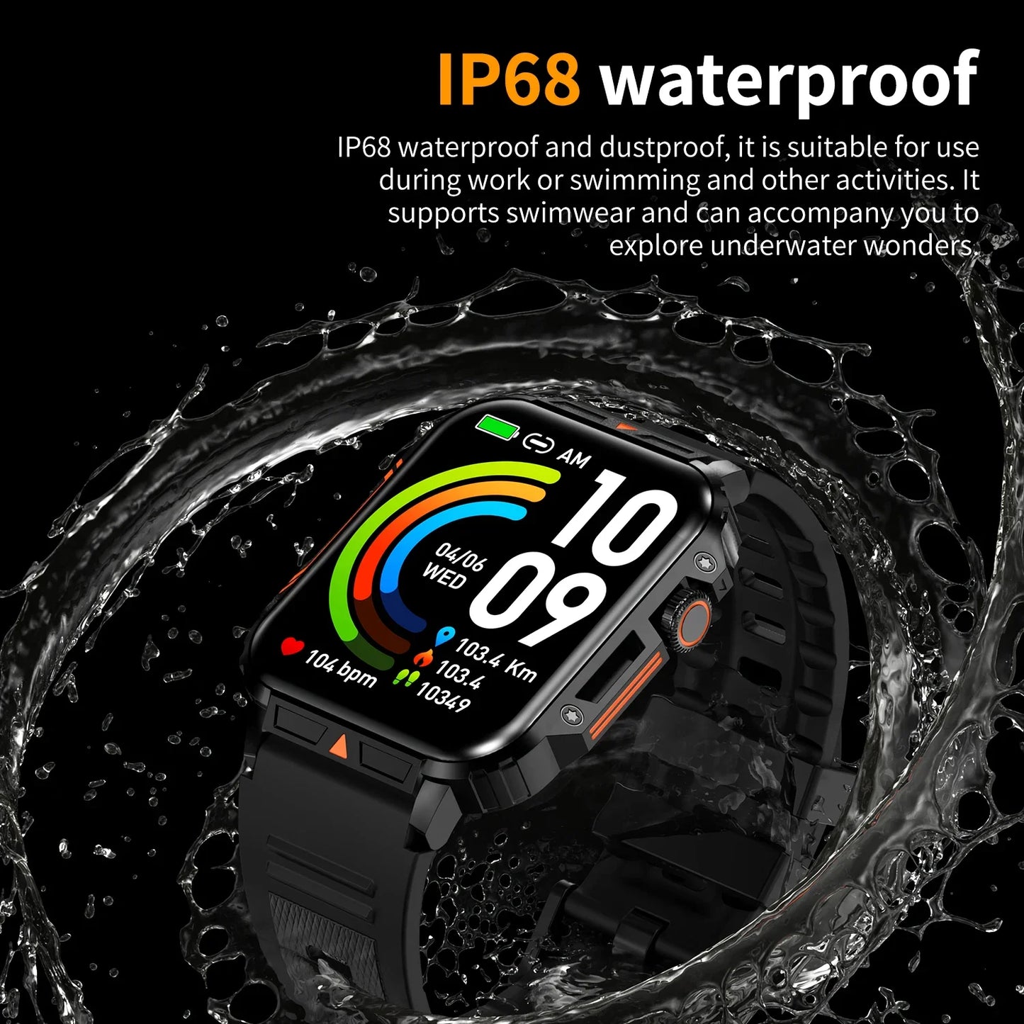 2025 Luxury Military Smart Watch Men Health Monitor Wireless Call Fitness Clock Sports Waterproof Smartwatch for Women Android