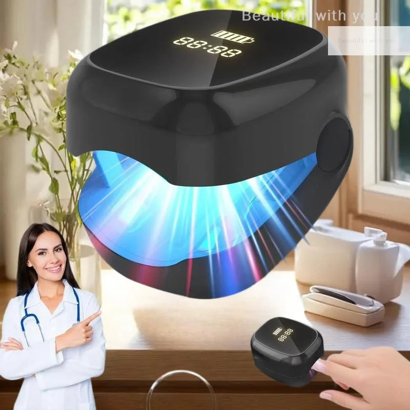 Nail Fungus Laser Device 470NM Blue Light+910NM Ultra-Pulsed Invisible Laser Wireless Cold Laser Therapy Nail Cleaning Nail Care
