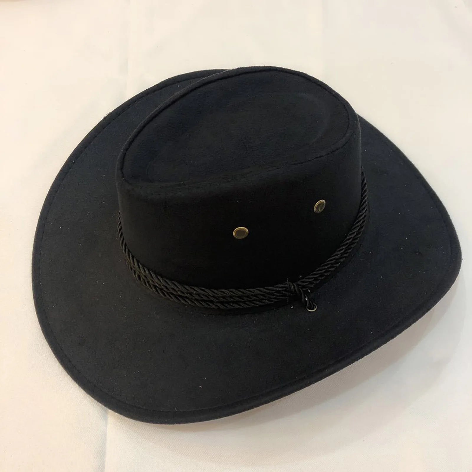 Ansoff classic western cowboy hat with adjustable neck drawstring, vintage cattleman style for dress-up and costume parties.