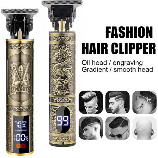 Ansoff vintage cordless hair clipper and trimmer with USB fast charging, electric shaver for professional barber hair cutting.