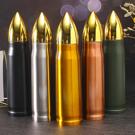 Thermo Bottle Stainless Steel Vacuum Shell Insulated Cup Portable Large Capacity Bullet Water Bottle Keeps Cold And Heat Gift