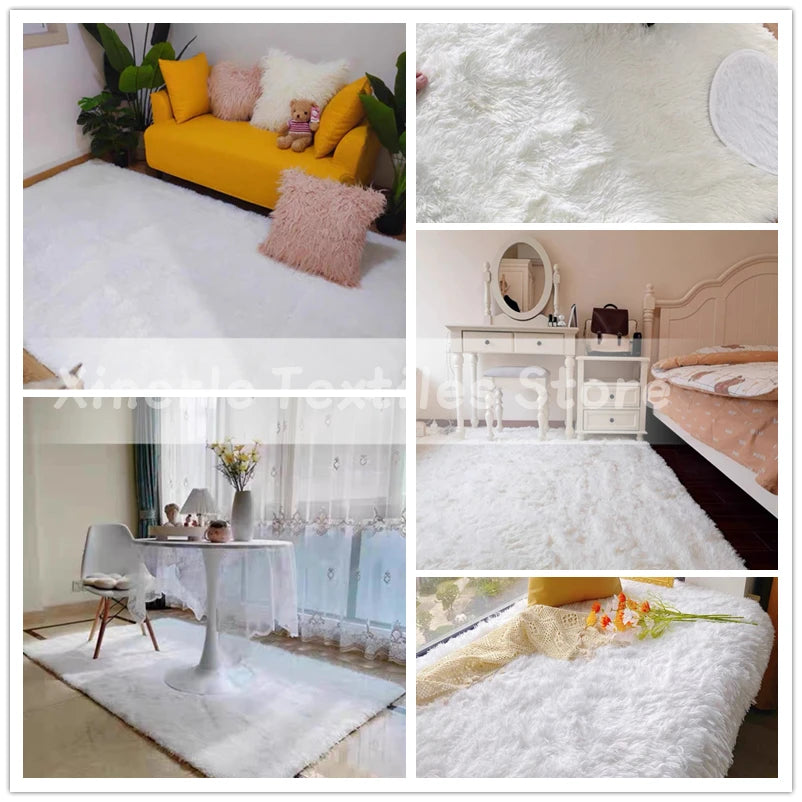 Extra Large Nordic Furry Carpet Hall Carpets On The Floor Nursery Children Room's Non Slip Rugs Bedroom Home Decor Washable Mats