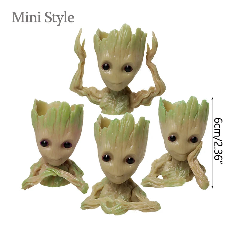 Miniature cartoon Groot figurine by Ansoff, 5cm, for home decor, desktop display, handcrafted tree character ornament.