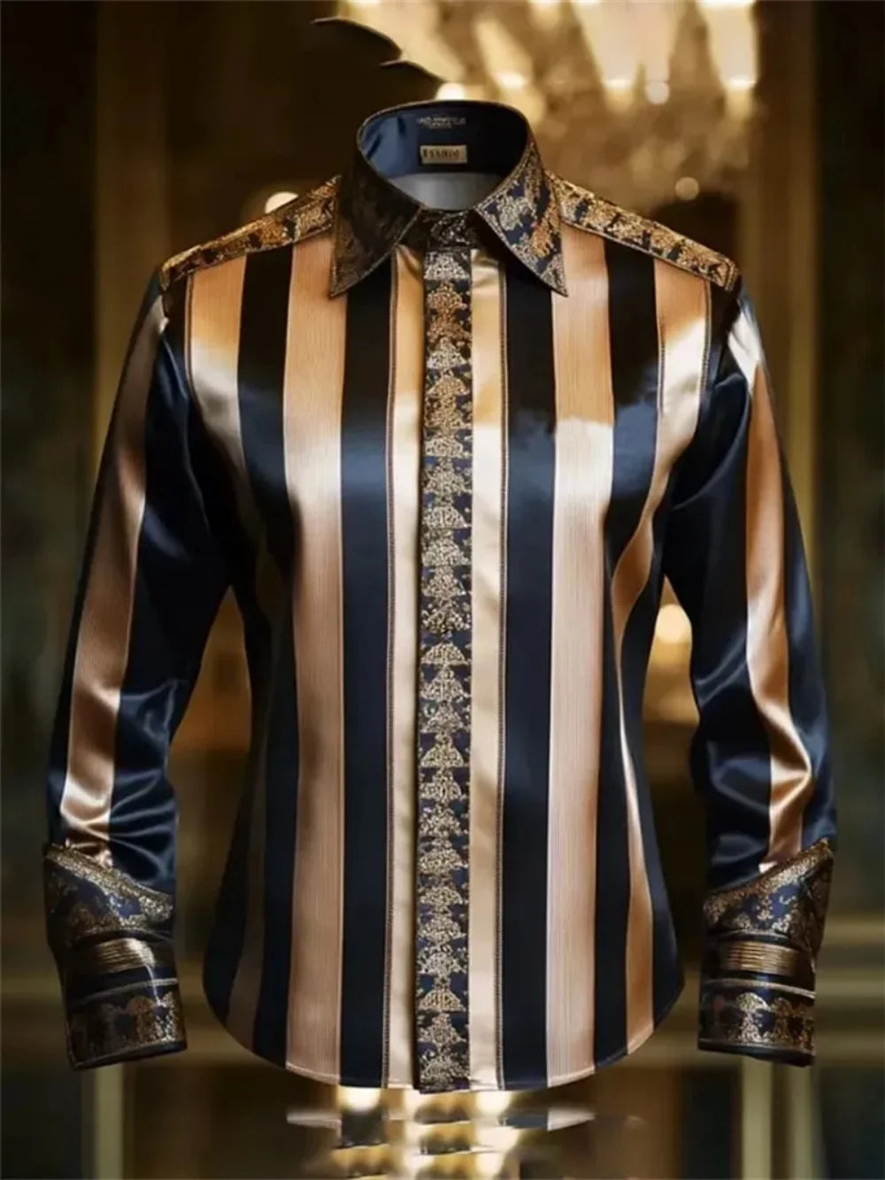 Men's long-sleeved shirt by Ansoff with high-definition outdoor leisure print, stylish, high-quality designer fashion.
