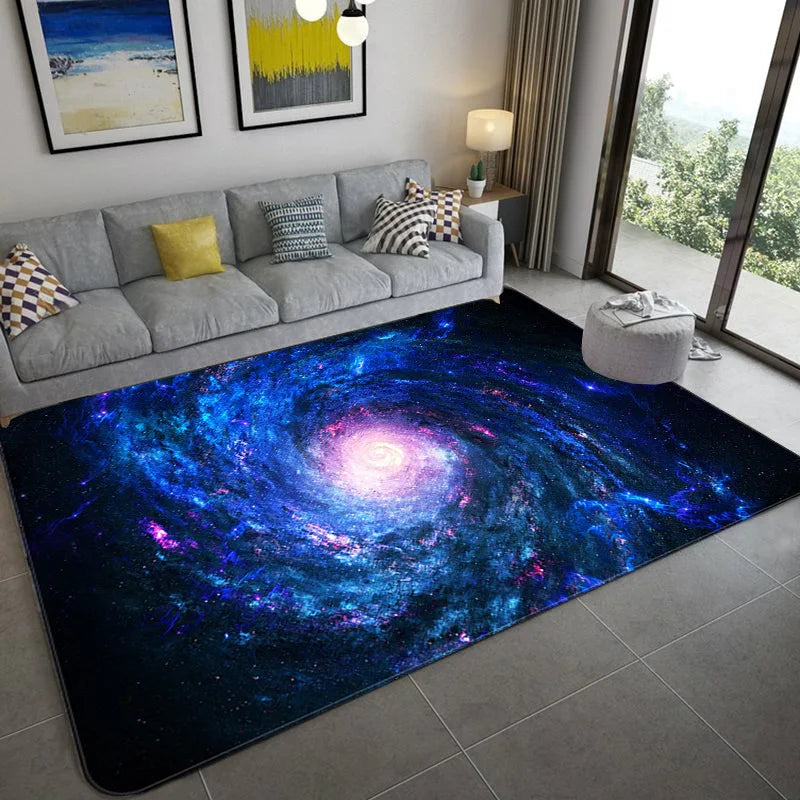 Nordic 3D Printed Large Carpet Space Series Floor Mat Living Room Home Decor Bedroom Rug Prayer Upholstery