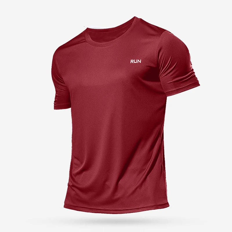 Men's running and soccer shirt by Ansoff, quick-dry compression sports T-shirt ideal for jogging, fitness, and gym workouts.