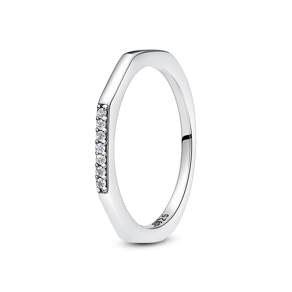 Sterling silver crown love heart wishbone engagement ring with rose gold crystal accents, luxury jewelry for women by Ansoff