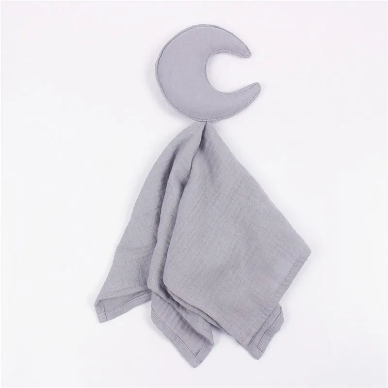 Ansoff baby security blanket made of soft cotton muslin, featuring a plush stuffed animal comforter for newborns and infants.