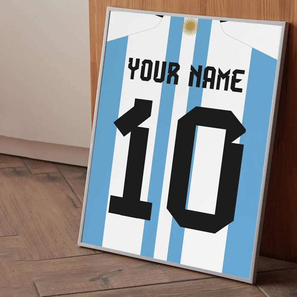High-quality waterproof wall art sticker featuring a football jersey name poster by Ansoff, ideal for bar or living room decor.