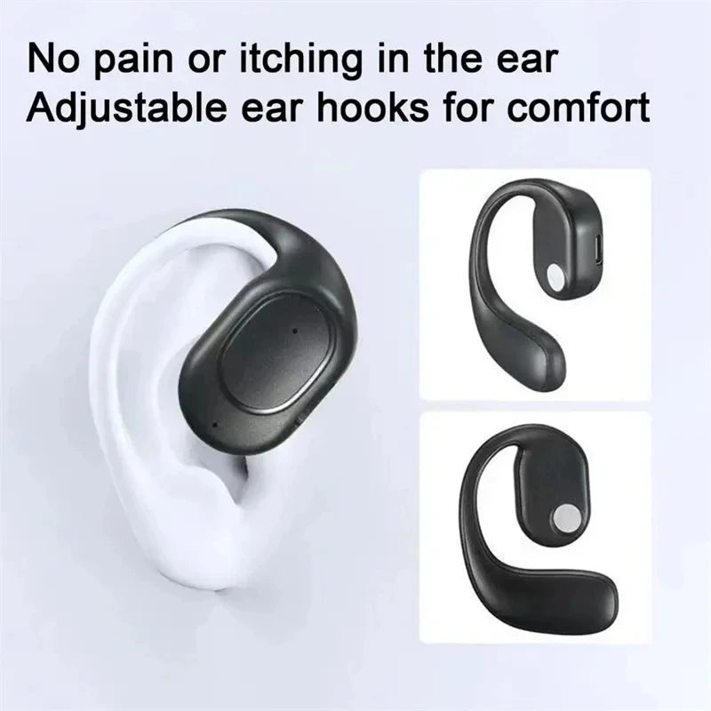 Ansoff wireless Bluetooth headphones with microphone, bone conduction design, noise-canceling earphones for driving and handsfree calls.