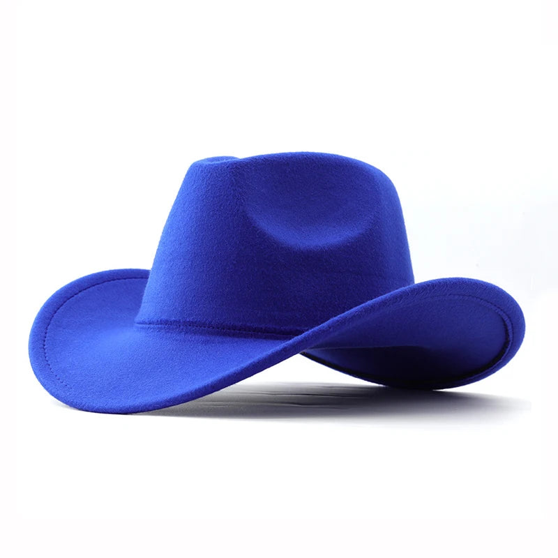 Unisex vintage Western cowboy hat with roll brim, felt material, suitable for cowboy parties and bar events, by Ansoff.