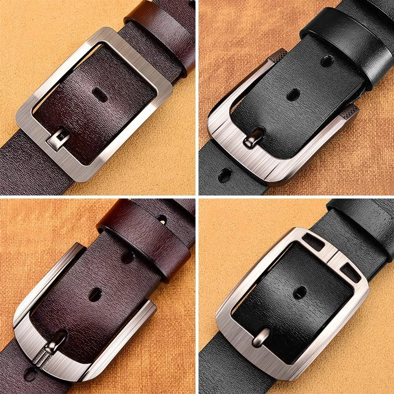 Ansoff men's high-quality buckled leather casual and cowboy belt with stylish design and metal buckle, ideal for fashion and business wear.