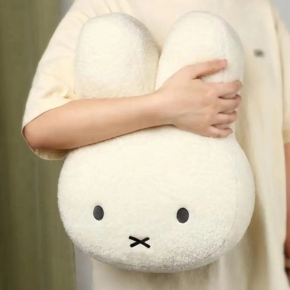 Ansoff Miffy plush doll with black eyes, soft bed pillow and sofa cushion, perfect as a cute gift for girls and boys