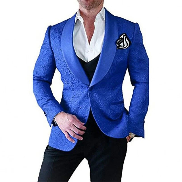 Men's black Italian-style wedding tuxedo suit by Ansoff, featuring a 3-piece set with coat, vest, and pants for formal groom attire.