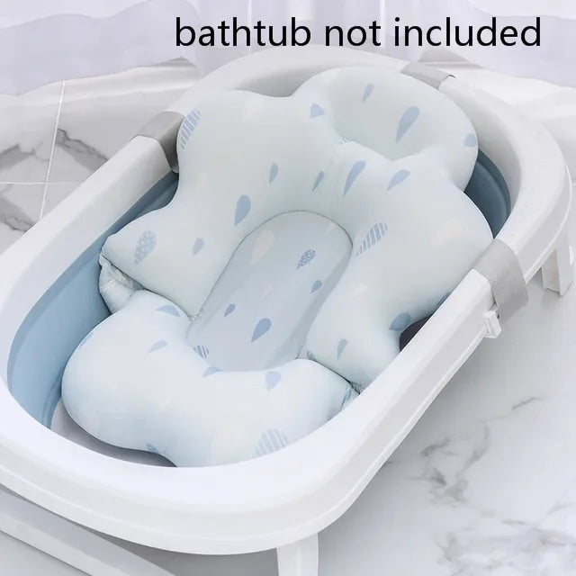 Ansoff baby shower bath tub pad with non-slip surface and soft animal-shaped cushion for newborn safety and comfort.