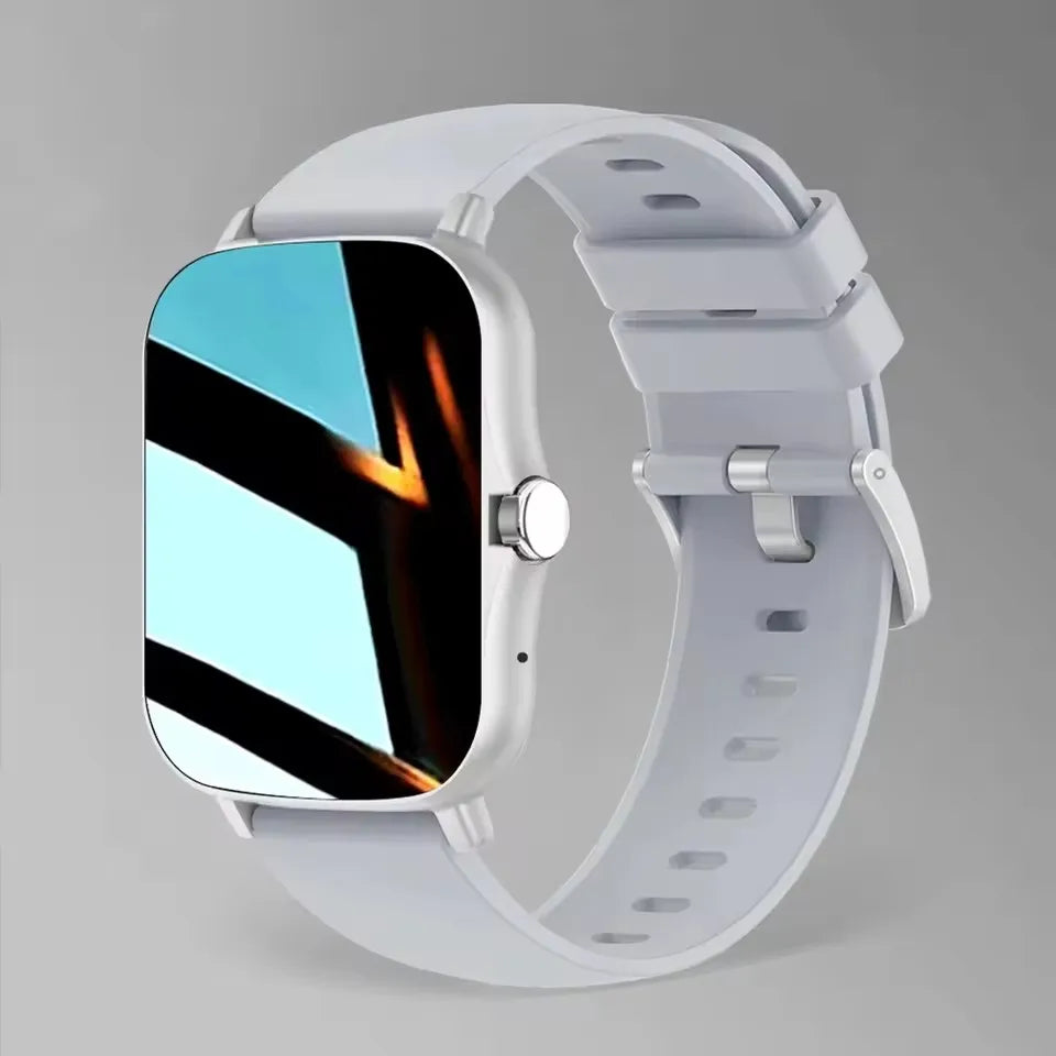 Ansoff smart watch with 2.01-inch HD display showing message preview, sports modes, weather forecast, and customizable dial.