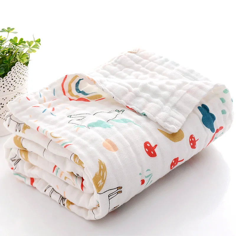 Soft baby bath towel and washcloth set by Ansoff, featuring a cotton blanket, swaddle, and 4-layer gauze for newborns.