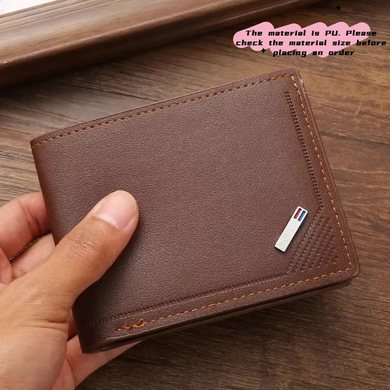 Men's leather short wallet thin wallet foldable minimalist soft leather wallet - Acros