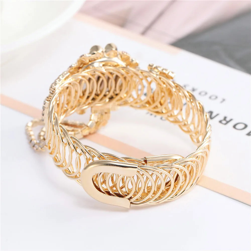 Luxury Women Quartz Wristwatch Fashion Ladies Watches Diamond Rhinestone Alloy Steel Strap Clock Waterproof