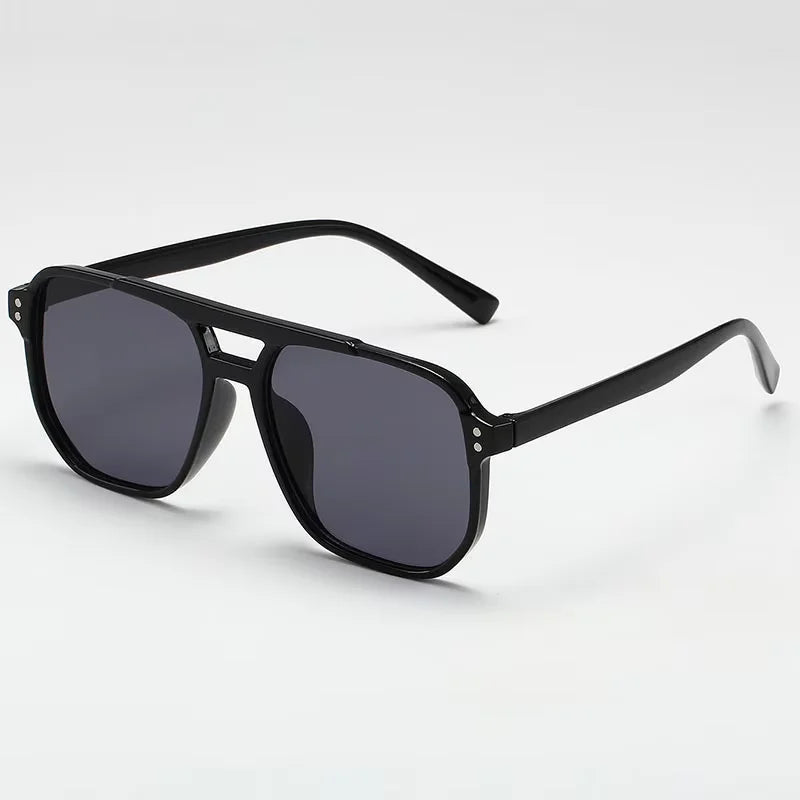 Vintage Men Women Big Sunglasses Men Square Shades Brand Designer Unisex Sun Glasses Black Lense Male Female Sunglasses UV400 - Acros