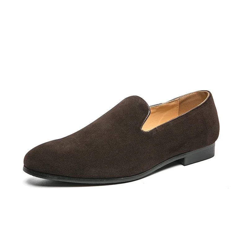 Fashionable Men's Suede Shoes Soft Soles Comfortable Loafers Versatile Men's Casual Flat Shoes Green New Style Free Delivery - Acros