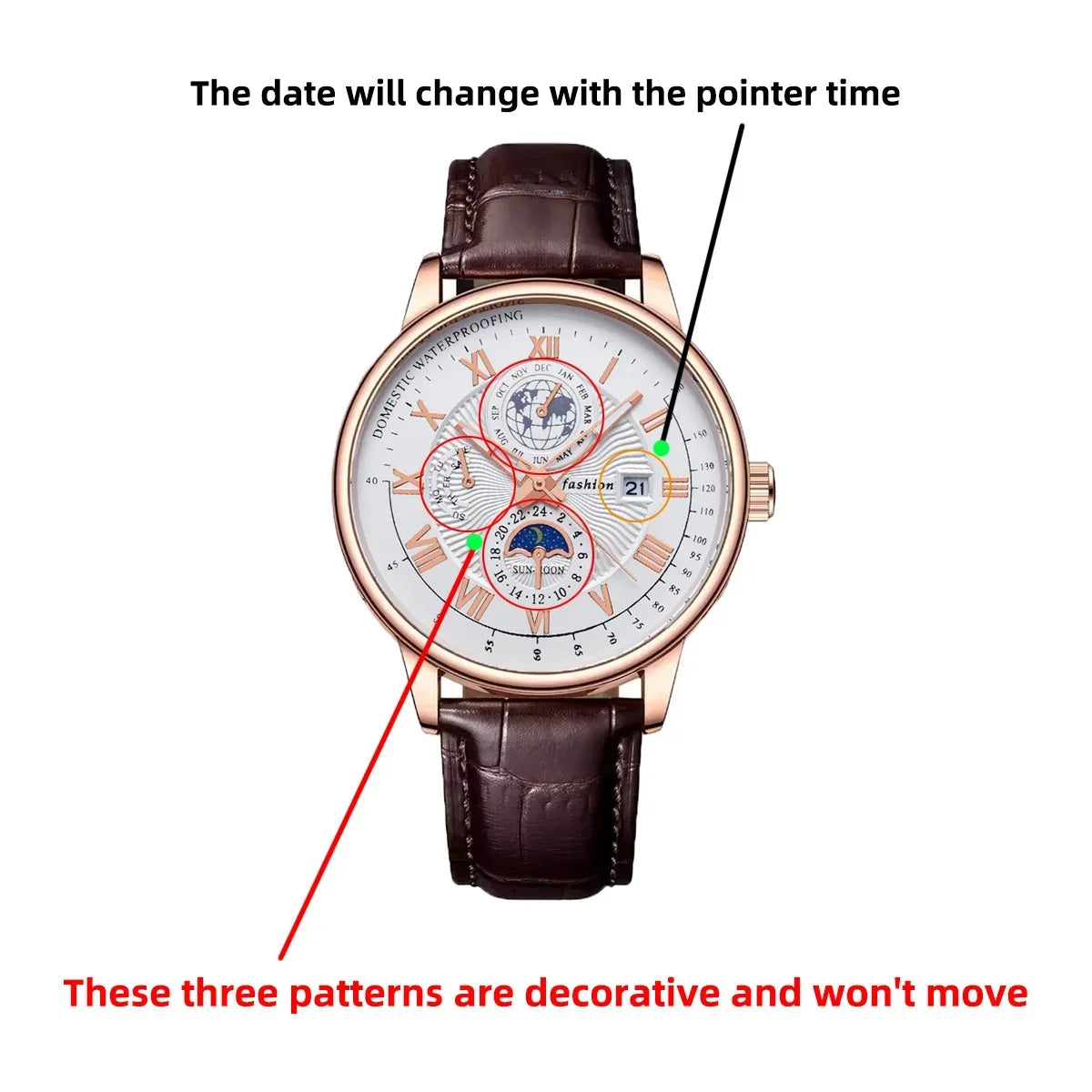 2024 Fashion Men Watch Fashion Top Luxury Sport Men's Wristwatch Waterproof Luminous Leather Date Quartz Watches Man Clock - Acros