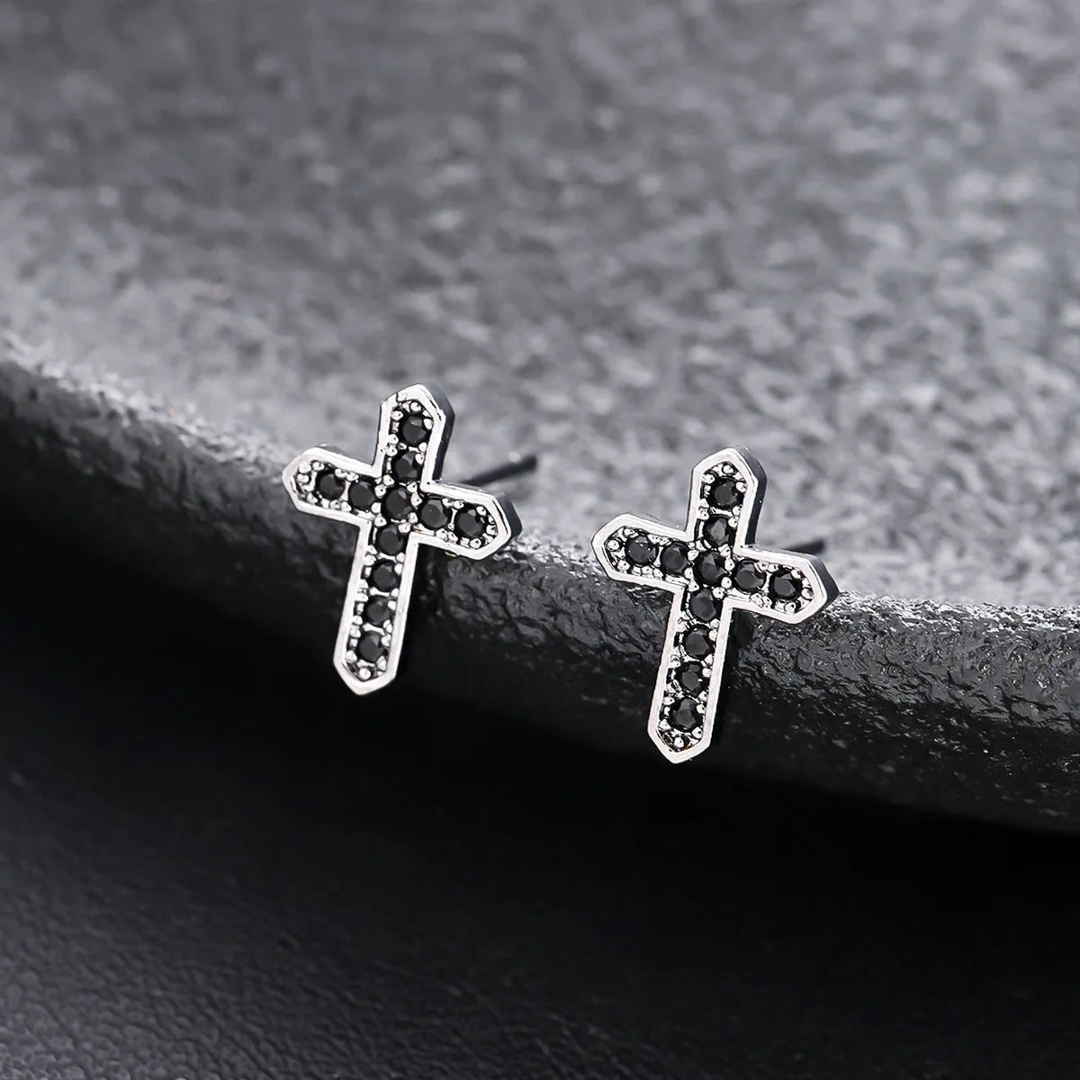 Stainless Steel Earrings Hip Hop Jewelry Stud Earring Iced Out Zircon Dollar Sign Gold Plated Earrings for Women Серьги Женские - Acros