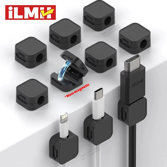 Non-magnetic Strong Cable Clips Adjustable Cord Holder | Adhesive Under Desk Mgmt Organizer for Home Office Car Wall Desktop