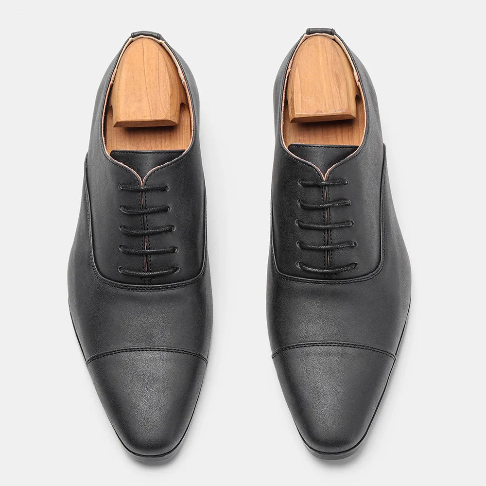 Designer Brand Leather Shoes for Men Wedding Dress Shoe Lace up Casual Business Oxfords Pointed Toe Office Formal Shoes for Man