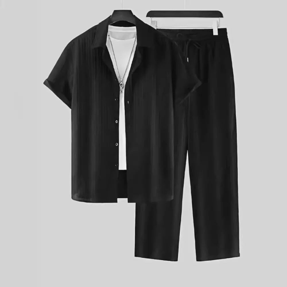 Men's summer suit by Ansoff, stylish lightweight men's clothing set, including jacket and pants, perfect for warm weather wear.
