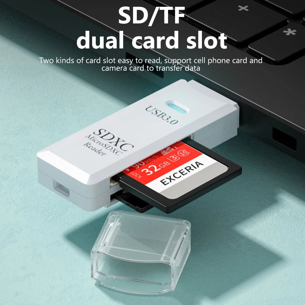 2 in 1 USB 3.0 Card Reader Micro TF sd card Reader usb adapter High Speed Cardreader TF Memory card For PC Laptop Accessories - Acros