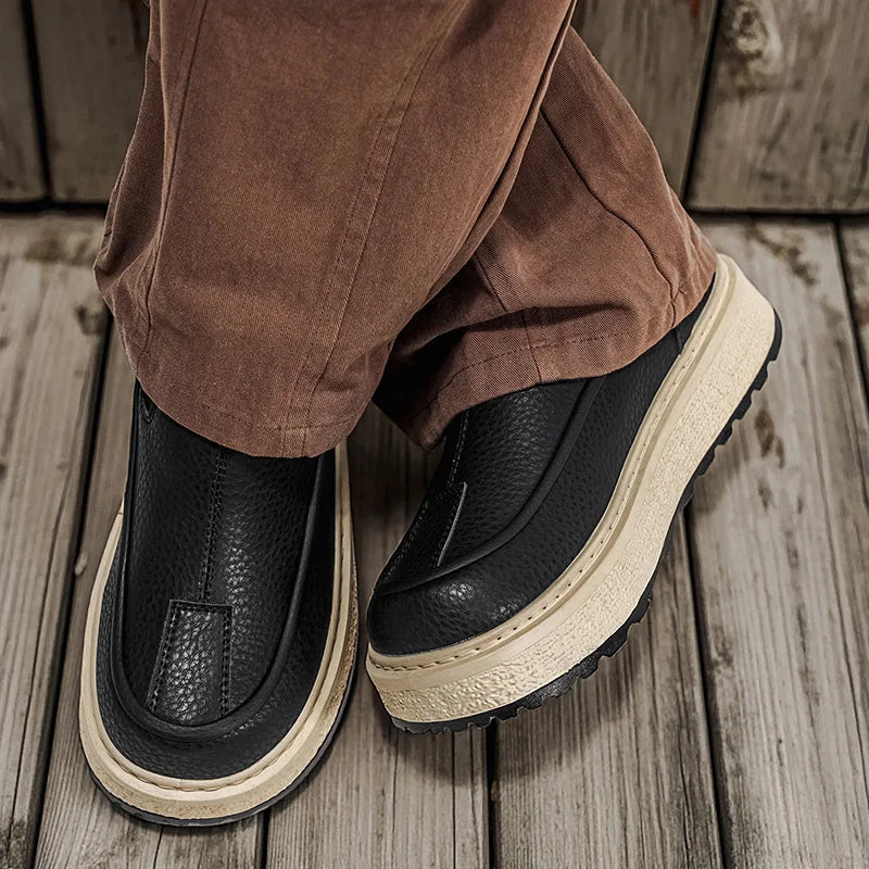 Ansoff men's brown casual shoes made of durable suede, featuring comfortable design for daily walking and stylish everyday wear.
