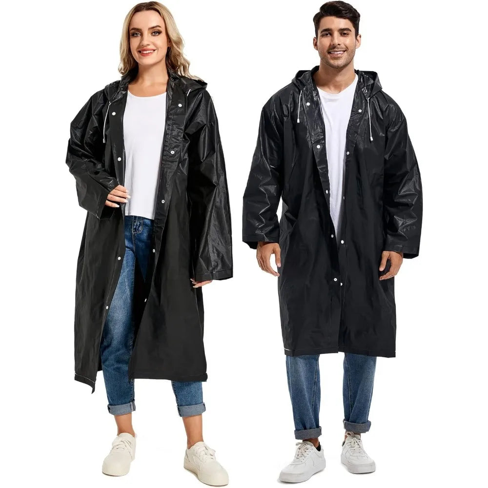 1piece 150*70CM EVA Unisex Raincoat Thickened Raincoat Women Waterproof Men Black Camping Waterproof Rainwear Suit