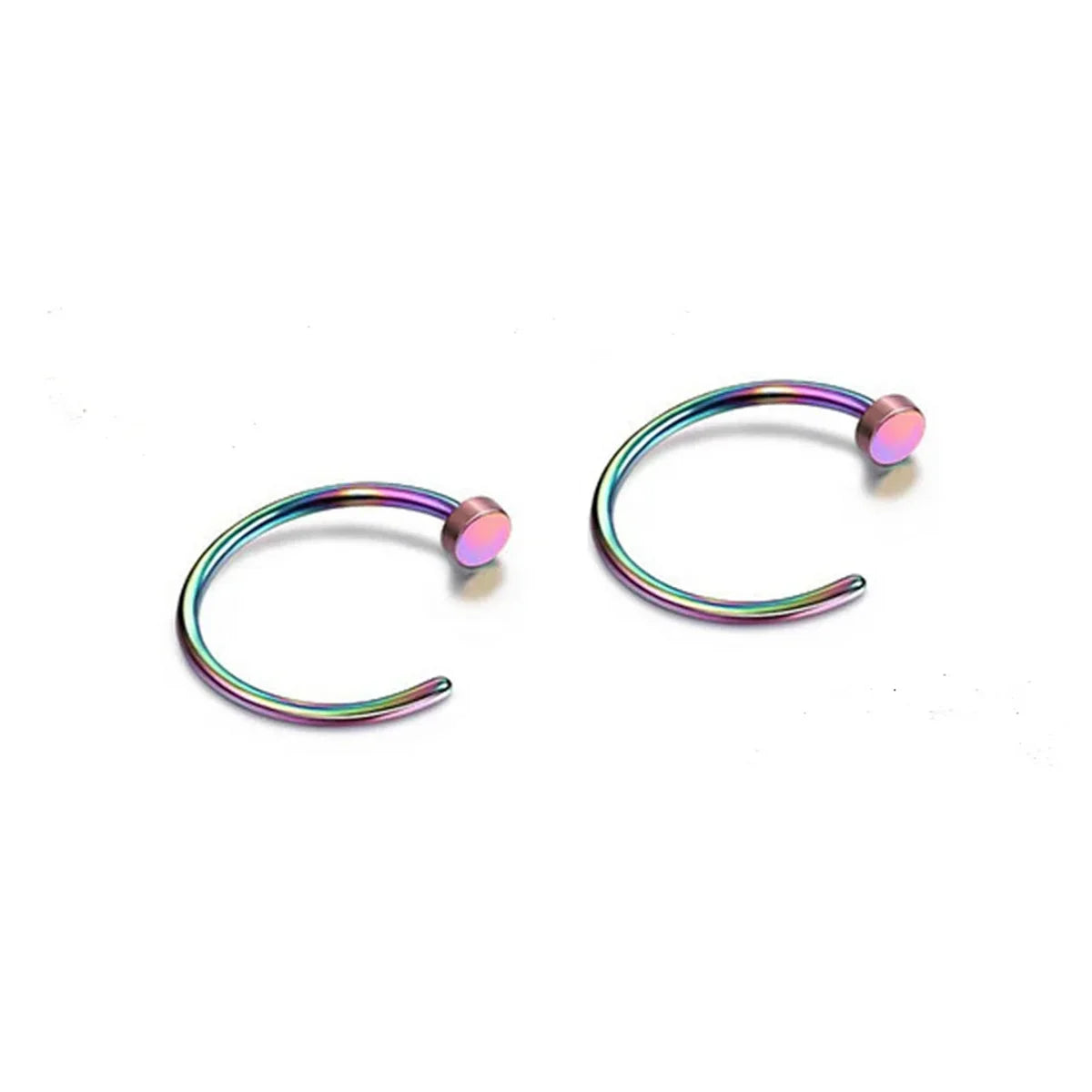 Set of 2/10 stainless steel fake nose rings for women and men, clip-on lip and labret rings, nose piercing jewelry by Ansoff