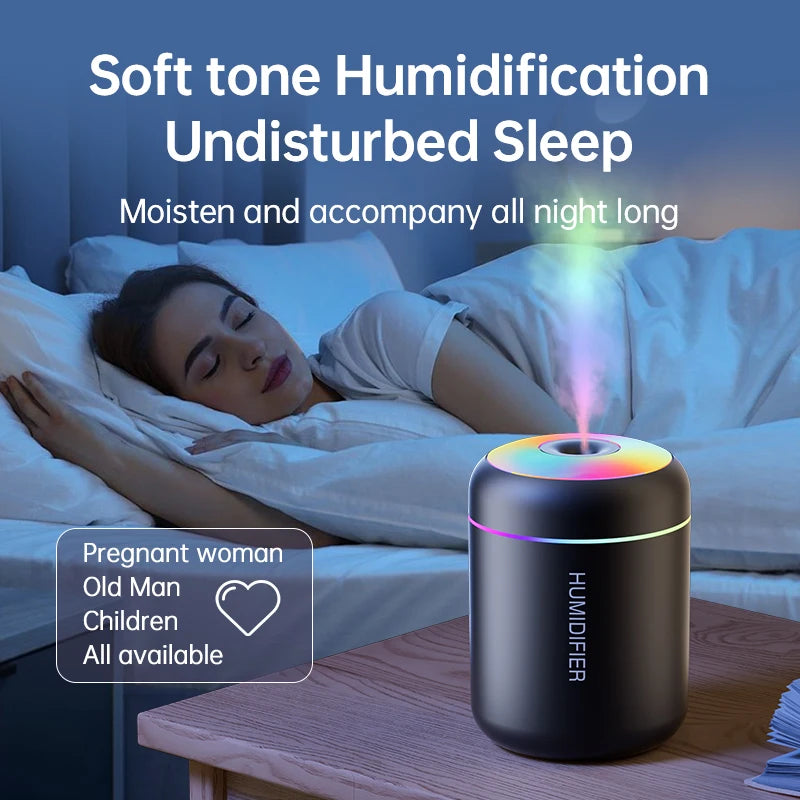 180ML Mini Air Humidifier USB Electric Aroma Diffuser Essential Oil Purifier Aromatherapy Mist Maker Lights For Car Home Bedroom - Acros