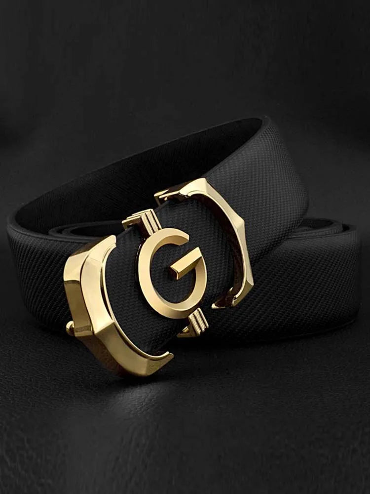 Ansoff men's genuine leather designer belt with white waist strap, luxury cowskin, casual fashion accessory, high-quality craftsmanship