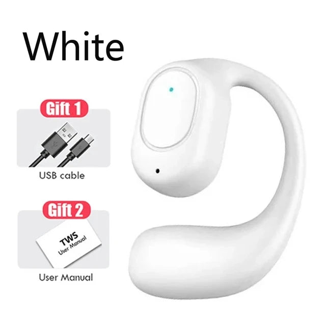 Ansoff wireless Bluetooth headphones with microphone, bone conduction design, noise canceling earphones suitable for driving.