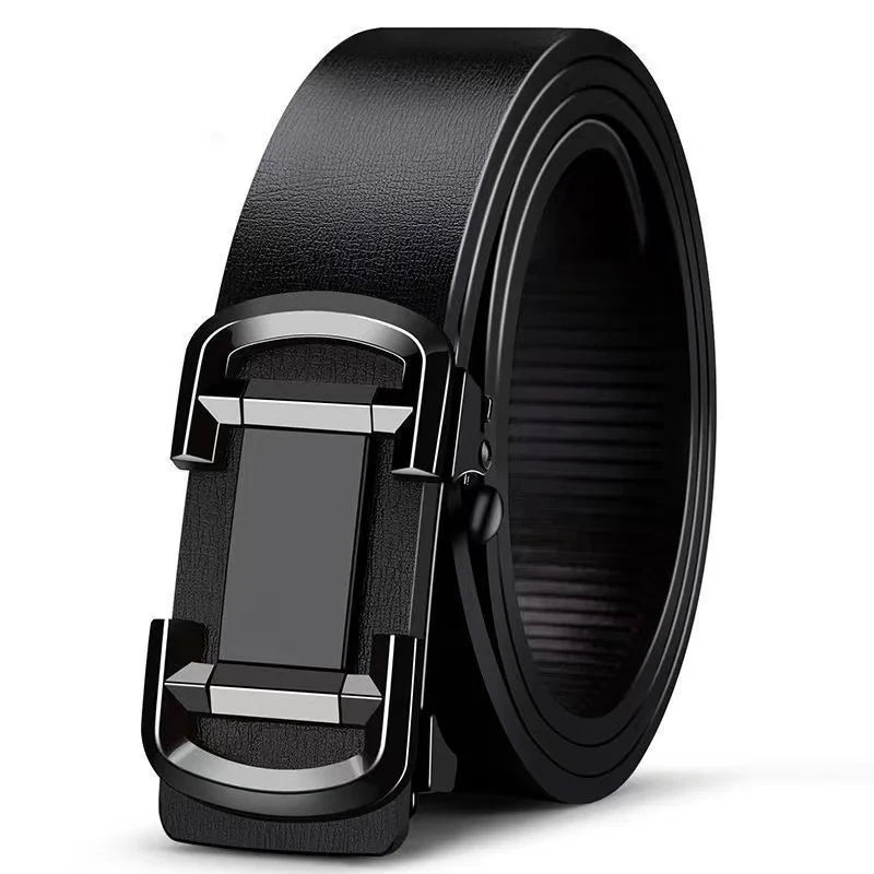 Ansoff men's genuine leather belt with automatic metal buckle, luxury strap, and classic design for stylish male accessories.