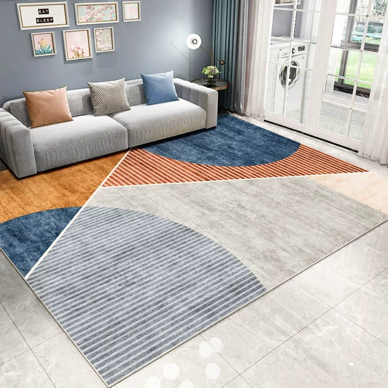 VIKAMA 2026 Light Luxury Living Room Carpet Non-Slip Washable Floor Mat for Sofa Bedroom Cloakroom Home Decor