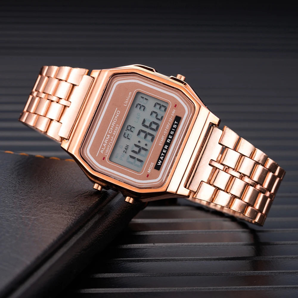 2025 Digital Watches For Men Sports Waterproof Bracelet Clock Gold Electronice LED Wristwatch Women Casucal montre homme relogio - Acros