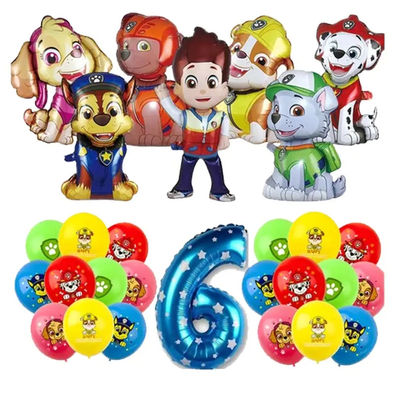 Paw Patrol Birthday Decoration Party Supplies Set Balloons Backdrop Plate Cup Cake Topper Paw Patrol Stickers Banner Party Favor