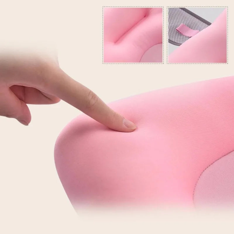 Ansoff baby shower bath tub pad with non-slip surface and soft animal-shaped cushion for newborn safety and bath support.