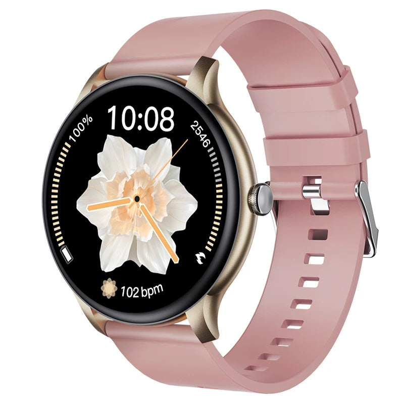 Ansoff men's smartwatch with fitness tracker, blood pressure monitor, BT call, and sport features displayed on a digital watch screen