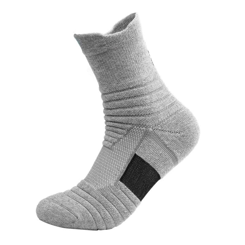 Ansoff men's anti-slip football socks, cotton sport socks with breathable design, available in short and long tube styles for soccer and basketball.