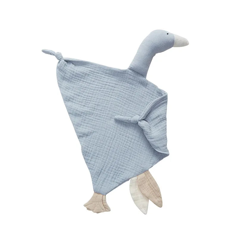 Ansoff baby security blanket made of soft cotton muslin, featuring a plush stuffed animal comforter for newborns and infants.