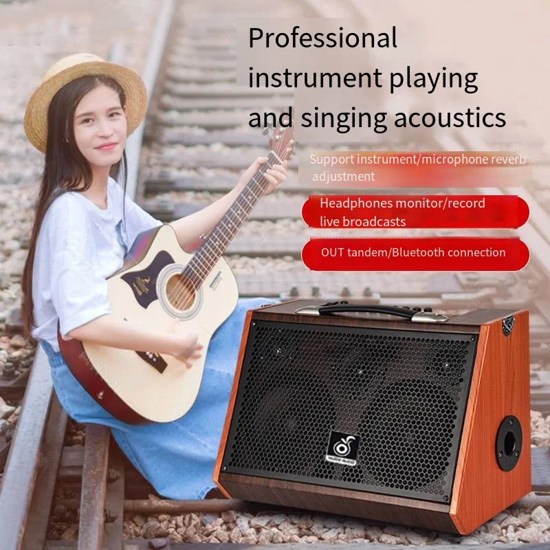 Bluetooth multi-function speaker Outdoor street playing and singing Internet celebrity live audio Portable guitar speaker